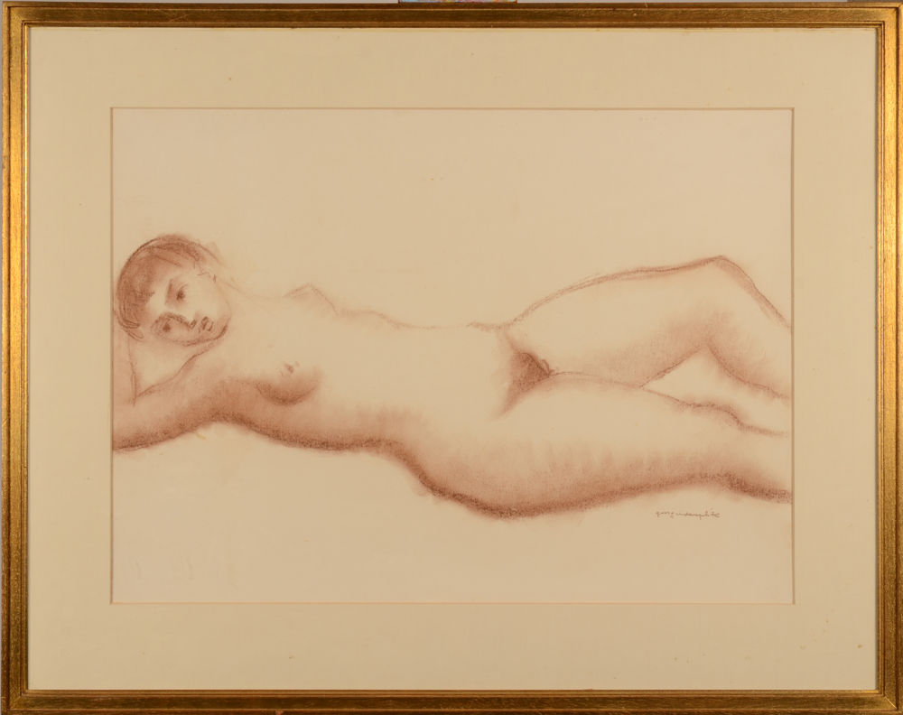 George Vindevogel — The drawing in its original frame by Vyncke-Van Eyck (Gent)