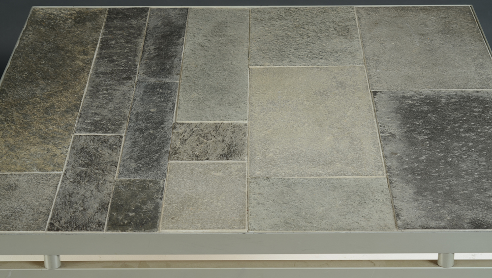 slate coffeetable — Detail of the table top.