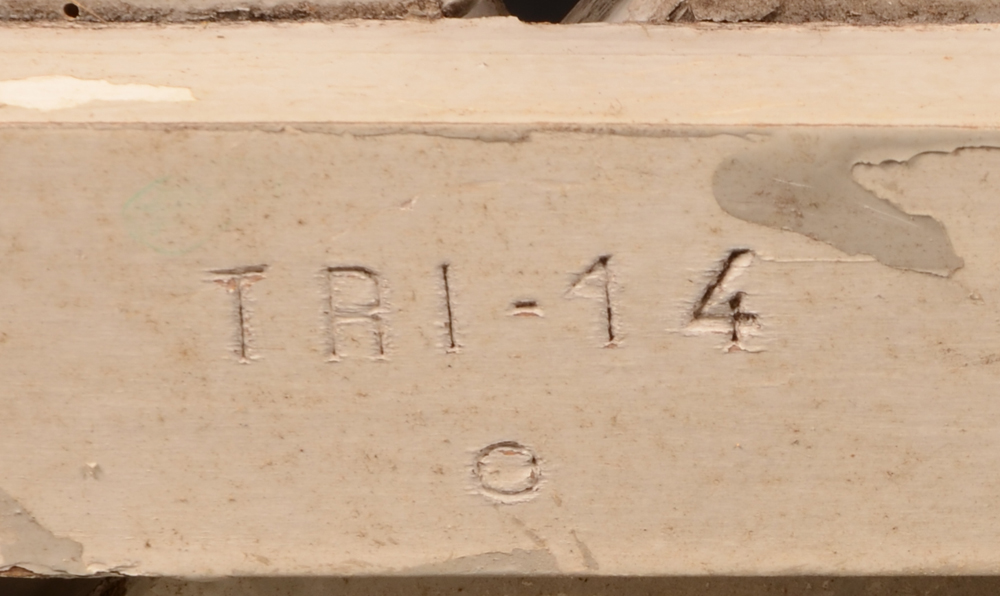 Set of Garden Tables — Marking on one of the tables