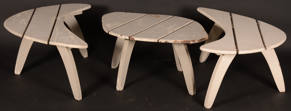 Set of Garden Tables — the tables can form one table or three separate tables
