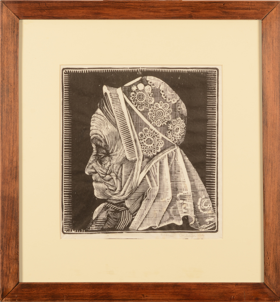 Cornelis Visser — Gravure sur bois expressioniste de 1922
