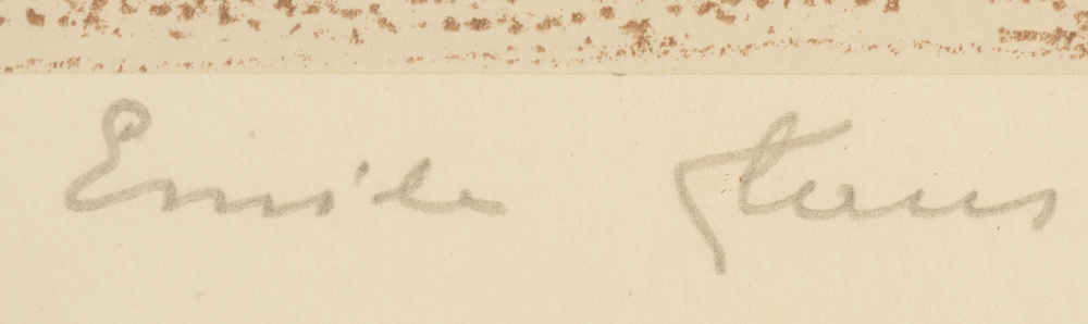 Emile Claus lithograph — Signature of the artist, in pencil, bottom right<br>