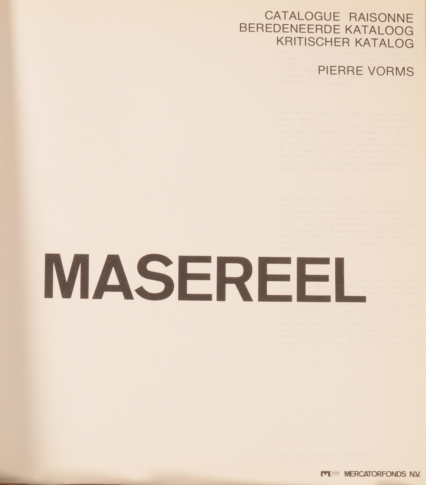 Pierre Vorms Frans Masereel — title page, the book is in 3 languages: Dutch, French and German