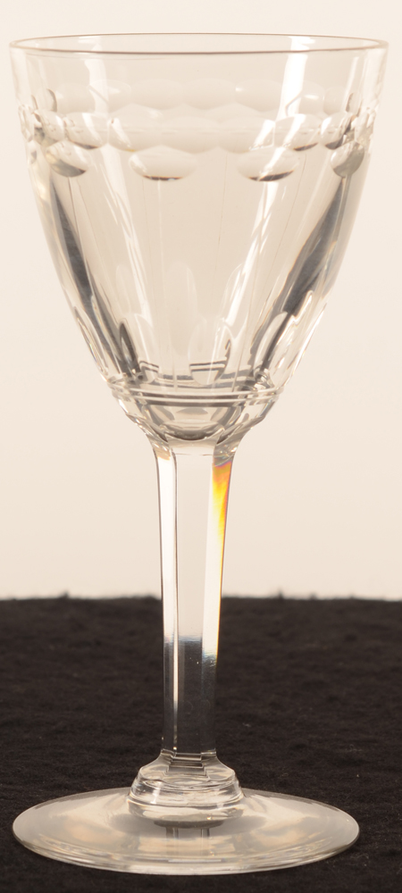 Val Saint-Lambert Nestor taille ecaille et olive 150 — Val St-Lambert, modele Nestor taille ecaille et olive, verre en cristal, hauteur 150 mm