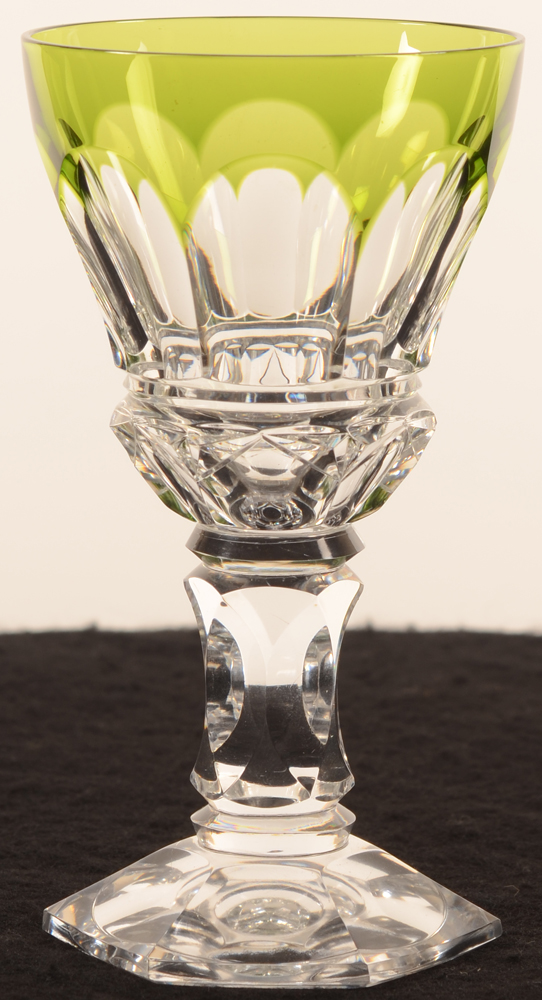 Val Saint-Lambert Royal green 133 — Val St-Lambert, modele Royal, verre en cristal vert et blanc, hauteur 133 mm&nbsp;