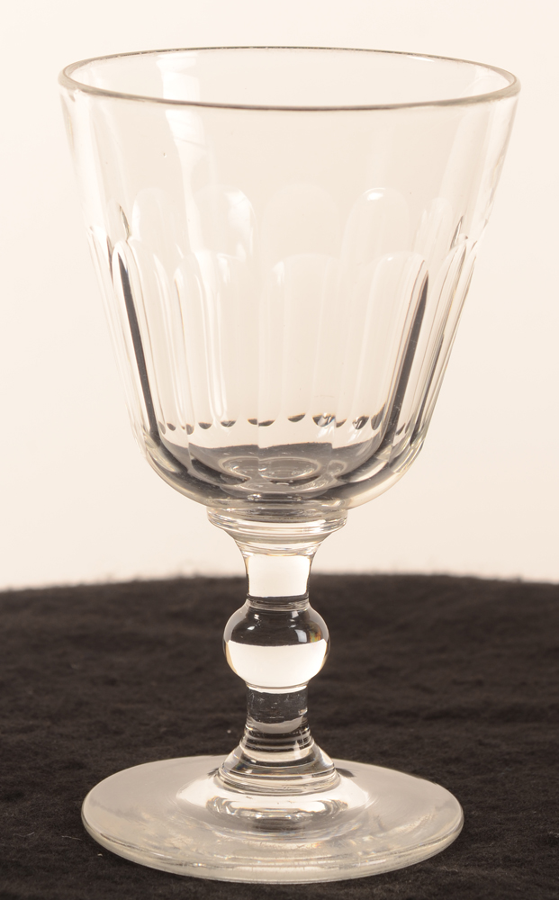 Drinking glass ball stem — <p>19th century glass, côtes plates, stem with sphere</p>