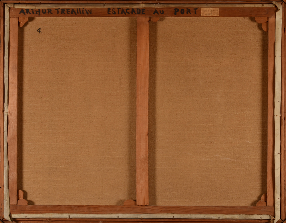 Arthur Willaert — Back of the painting with title on the stretcher.