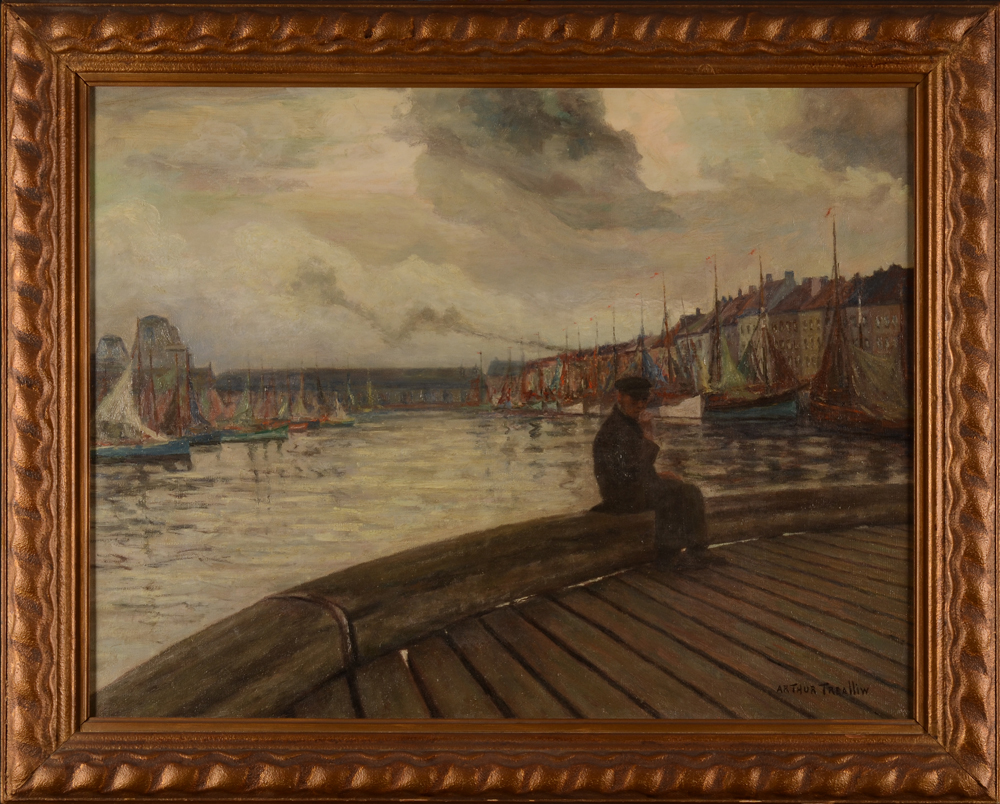 Arthur Willaert — Visser op het staketsel in Oostende, belangrijk werk van deze Gentse kunstenaar