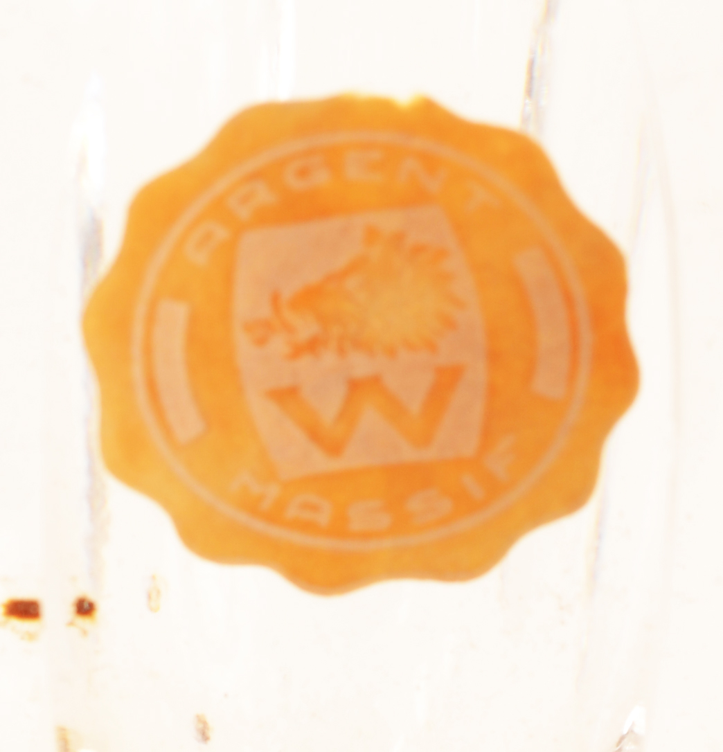 Wolfers Freres S.A. — Very rare Wolfers 'argent massif' paper label on the crystal
