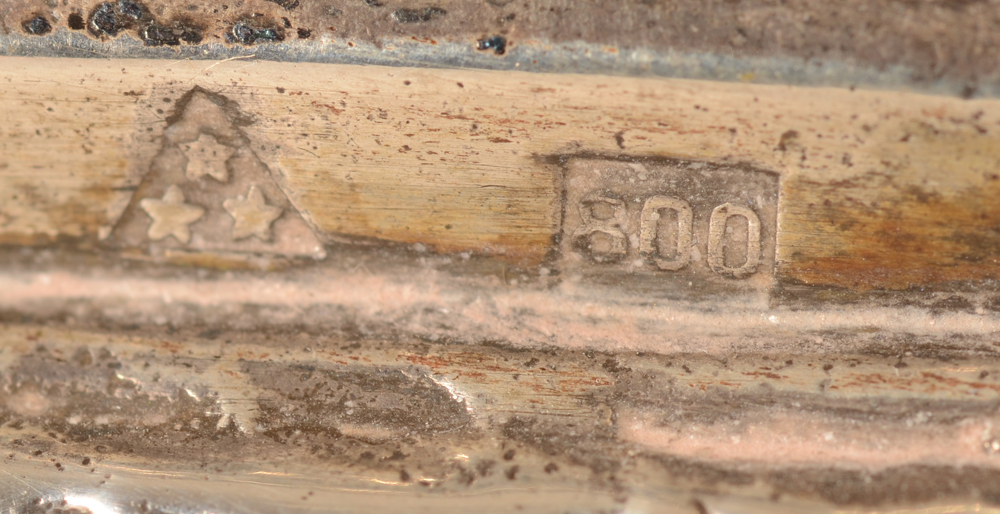 Wolfers Freres — Detail of the makers mark and alloy mark