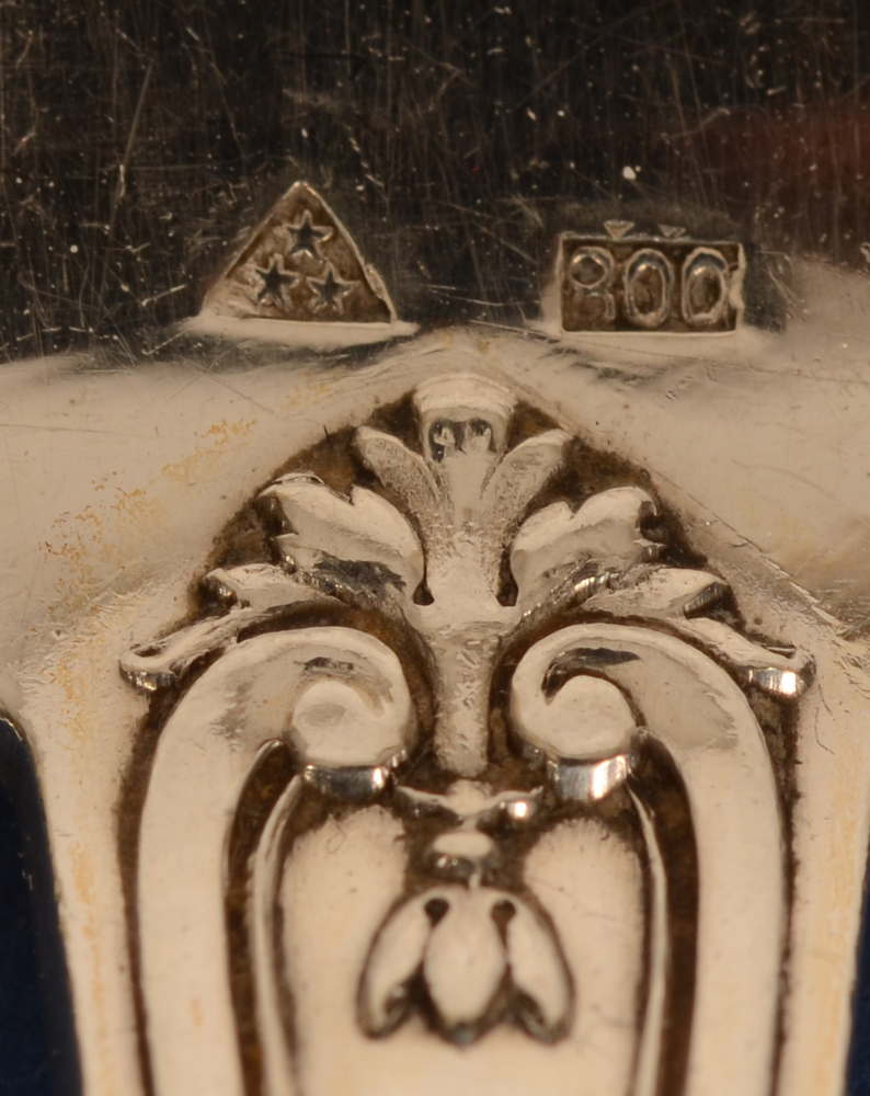 Wolfers Frères model 206 — Makers mark and alloy mark on each piece