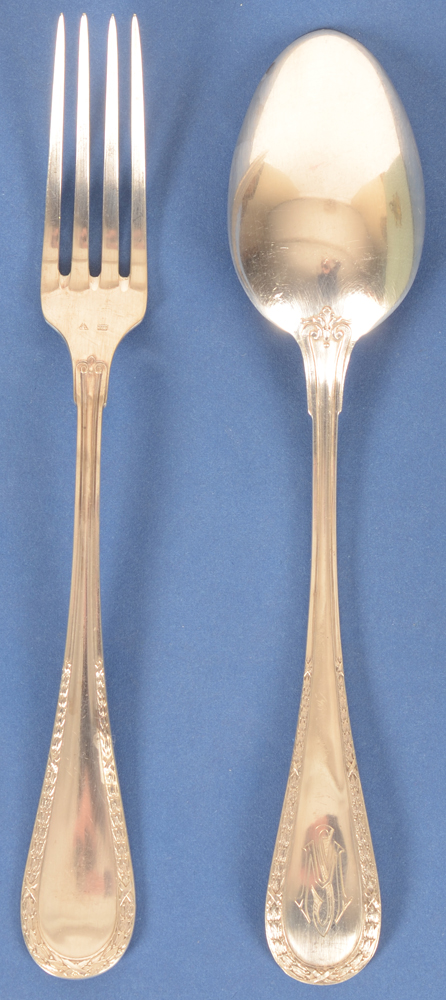 Wolfers Freres 219 L XVI laurier — 21 couverts en argent massif, modèle L XVI