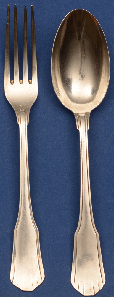 Wolfers Freres — Fourchette et cuillier en argent art deco modele 233