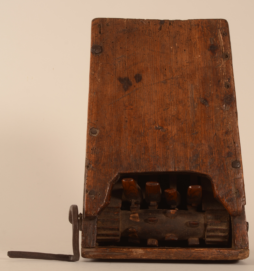 Wooden rattle — Upside down view