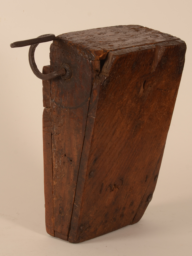 Wooden rattle — View from the back