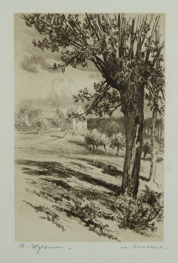 Rodolphe Wytsman — Etching of a landscape in Brabant (Belgium)