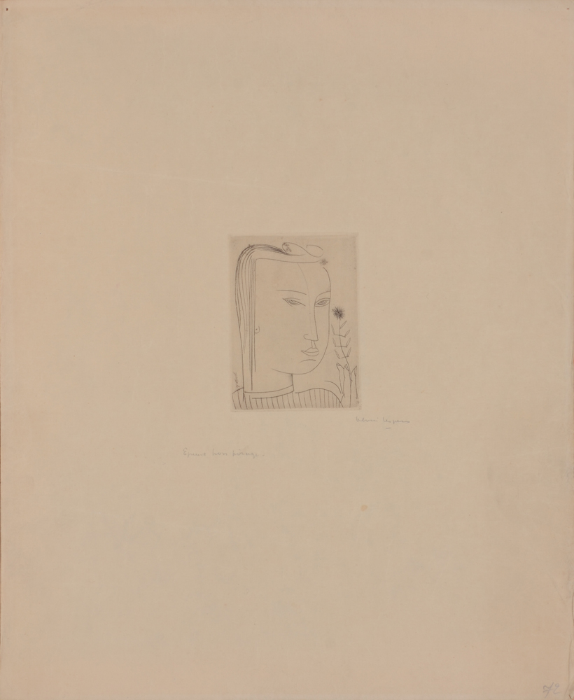 Floris Jespers Jeunesse Etching  — Eau-forte d'une jeune fille. Epreuve hors tirage. Signée par l'artiste, ca. 1930