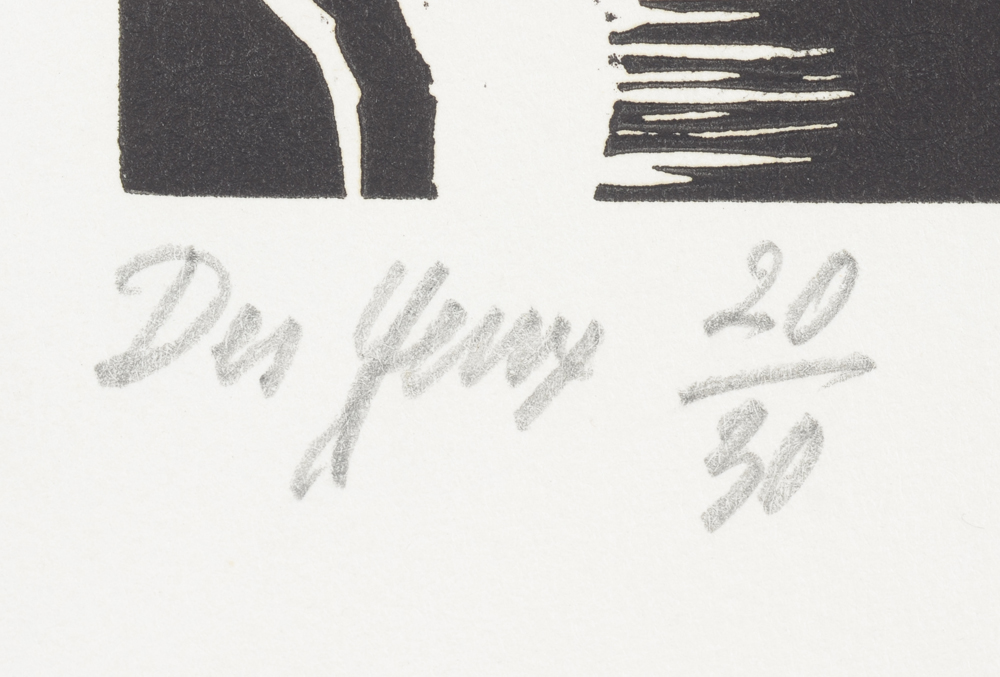 Frans Masereel — Title and justification in pencil bottom left