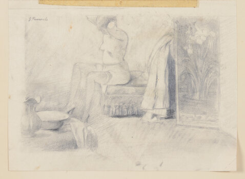 Gaston Pauwels La Toilette original drawing