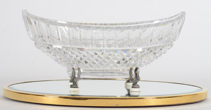 Wolfers Frères SA A Cygne sterling silver gilt and cut crystal centerpiece 1960's