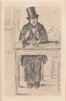Jean-François Raffaëlli Les maigres repas eau-forte 1880