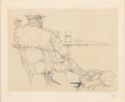 Jules De Bruycker, an etching from the 'Gens de chez Nous' series, 1941