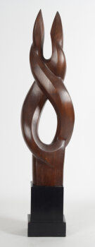 Roger Bracke An abstract wooden sculpture