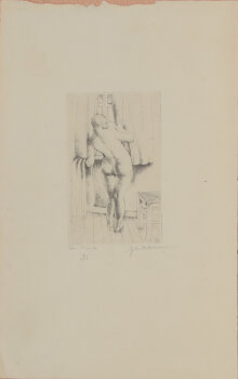 Gustaaf De Bruyne Aan't venster Etching