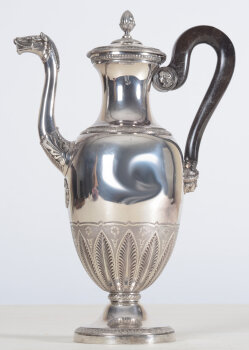 J.E. Coffinet, a very fine silver Horse's head Coffeepot, Charles X, Paris 1819-1838