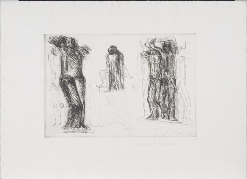 Fritz Wotruba 'Ommagio a Michelangelo' etching 1975