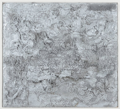 Guy Mees an extremely rare mixed media work with lace 1962
