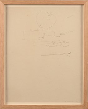 ​​Werner Cuvelier abstract drawing with apple