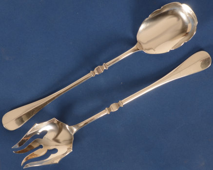 Delheid Frères silver salad servers model 14