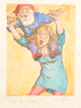 Camille D'Havé Lieve Kabouter handcoloured etching