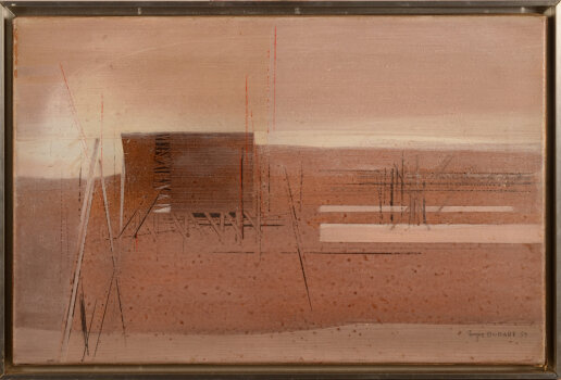 Roger Dudant construction on a beach 1959
