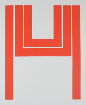 Gilbert Bakker a constructivist abstract screenprint 1970
