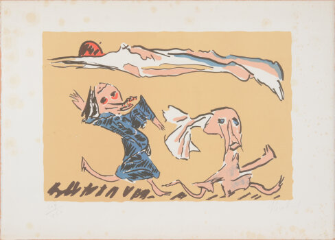 Reinhoud On ne fait que passer lithograph 1973