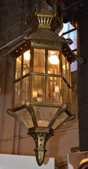 An impressive bronze hall lantern ca. 1920