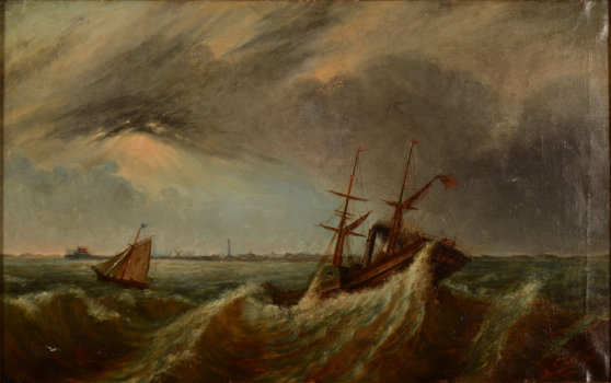 Louis Jotthier steamer in rough water