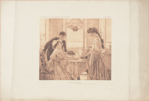 Armand Heins 'Le Gouter', etching after Lucien Simon 1910