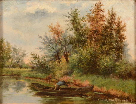 Ernest Van Poelvoorde a pendant of two landscapes