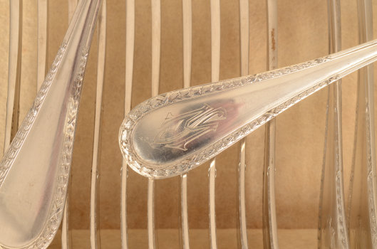 Wolfers Freres 219 L XVI laurier forks and spoons