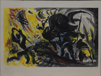Edouard Pignon Scène de corrida lithograph 1962