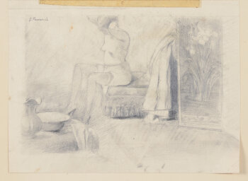 Gaston Pauwels La Toilette original drawing