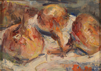Georges Steel still life with onions 1998