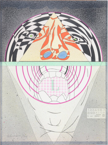 Jürgen Schneider The big mouth  screenprint 1970