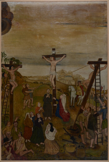 Large 19th century crucifixion painting