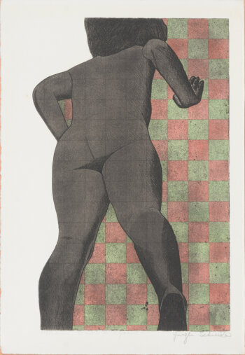 Jürgen Schneider Droom hand coloured etching