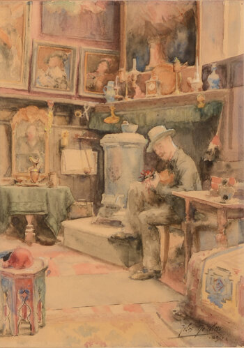 Jules De Wette Intermezzo in the artists studio 1891