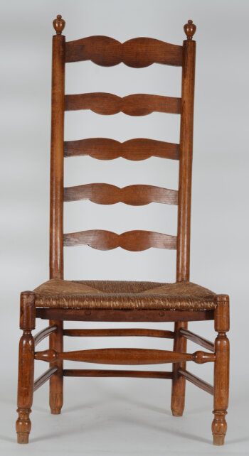 An ´endless’ fire place chair, turned wood, Belgian folk art around 1850